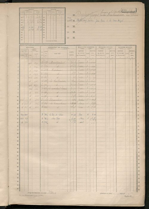 Matrice des propriétés non bâties, fol. 601 à 1200.