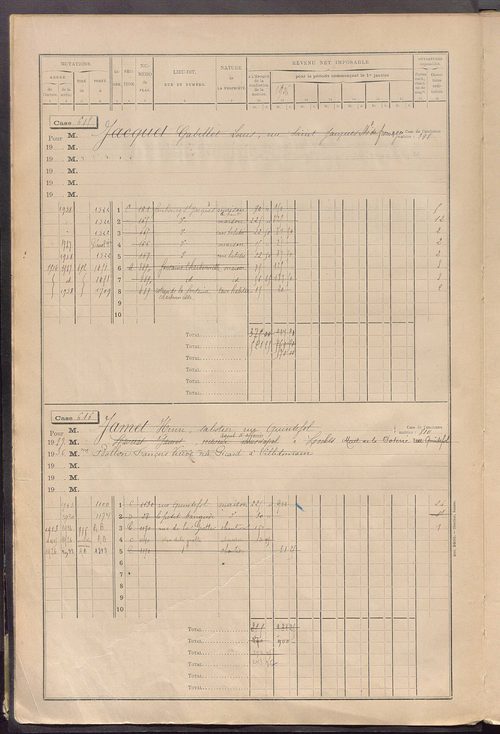 Matrice des propriétés bâties, cases 609 à 1360.