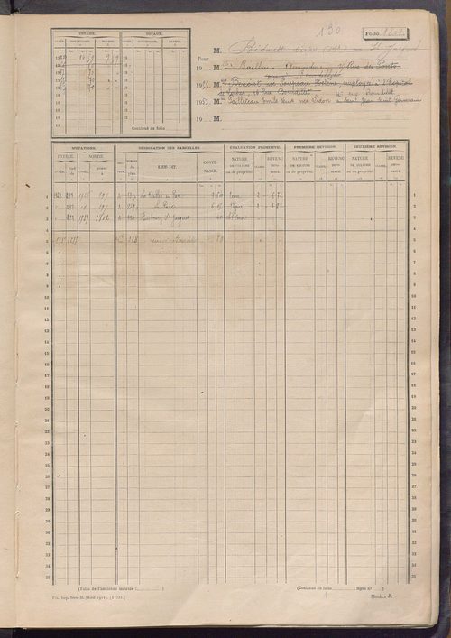 Matrice des propriétés non bâties, fol. 1797 à 2296.