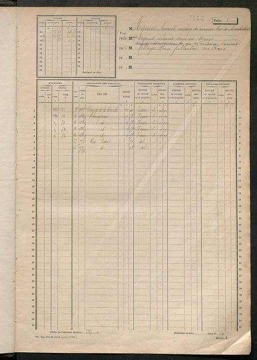 Matrice des propriétés non bâties, fol. 1 à 600.