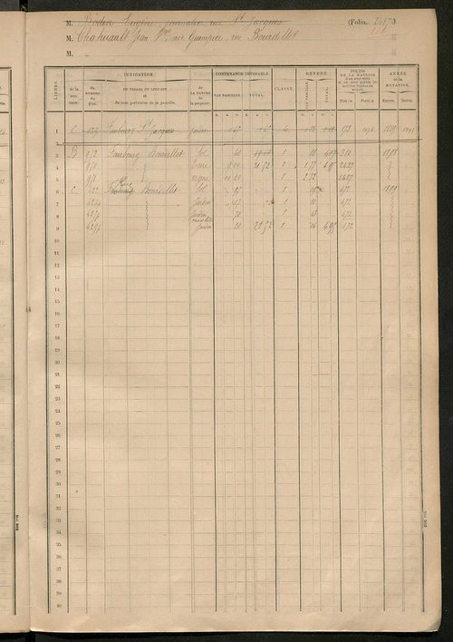 Matrice des propriétés foncières, fol. 2481 à 2976.