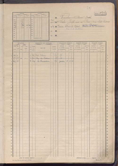 Matrice des propriétés non bâties, fol. 1797 à 2296.