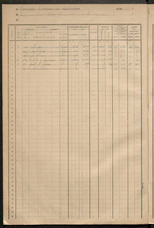 Matrice des propriétés foncières, fol. 2481 à 2976.