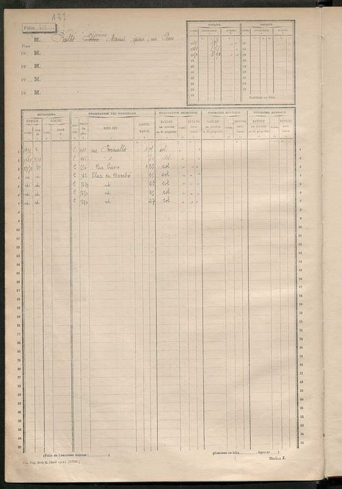 Matrice des propriétés non bâties, fol. 601 à 1200.
