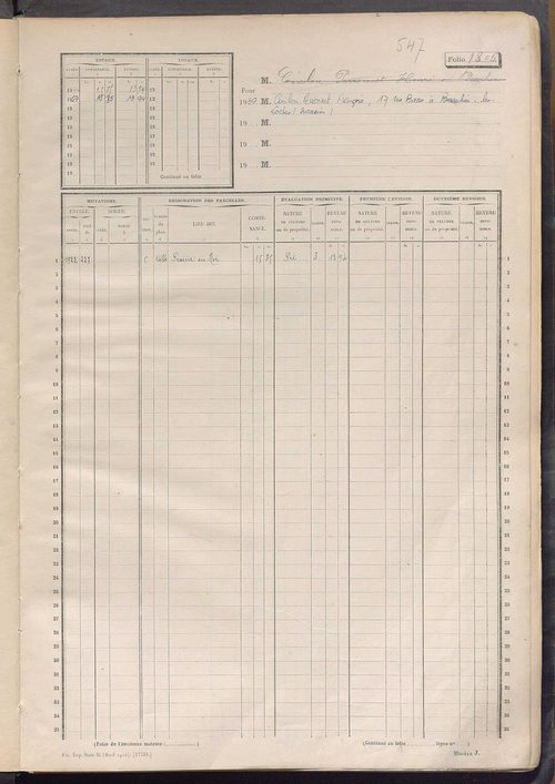 Matrice des propriétés non bâties, fol. 1797 à 2296.