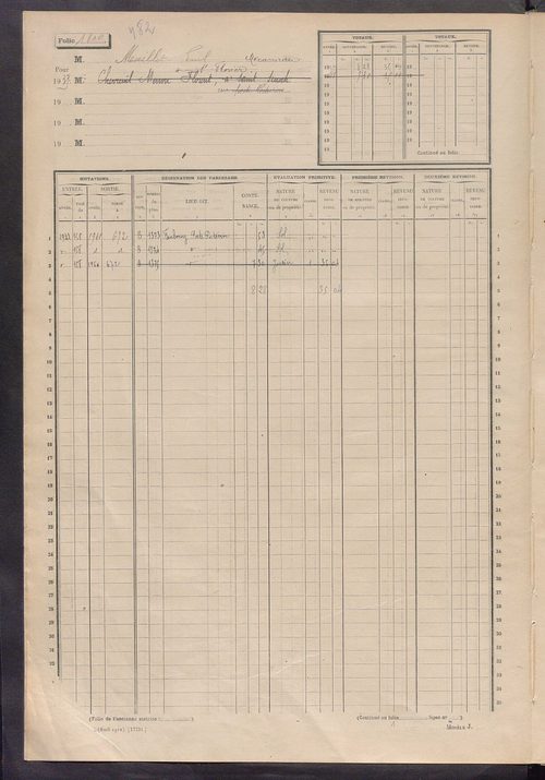 Matrice des propriétés non bâties, fol. 1797 à 2296.