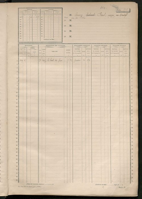 Matrice des propriétés non bâties, fol. 601 à 1200.