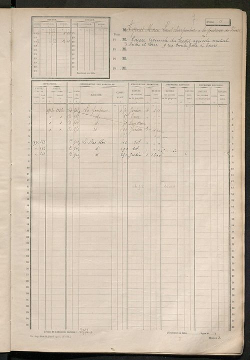 Matrice des propriétés non bâties, fol. 1 à 600.