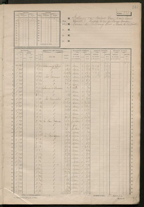 Matrice des propriétés non bâties, fol. 893 à 1187.