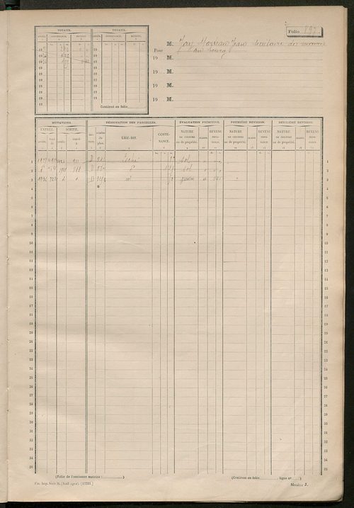 Matrice des propriétés non bâties, fol. 893 à 1187.