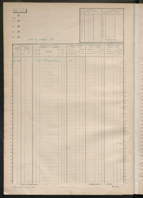 Matrice des propriétés non bâties, fol. 893 à 1187.