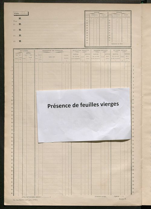 Matrice des propriétés non bâties, fol. 893 à 1187.