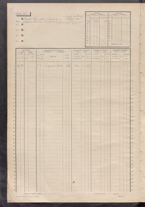 Matrice des propriétés non bâties, fol. 1001 à 1198.