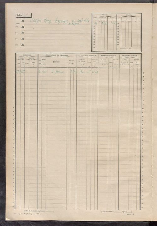 Matrice des propriétés non bâties, fol. 1001 à 1198.