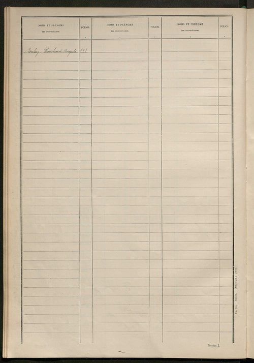 Matrice des propriétés non bâties ; tableau présentant les augmentations et les diminutions survenues dans la matière imposable ; récapitulation ; table alphabétique des propriétaires.
