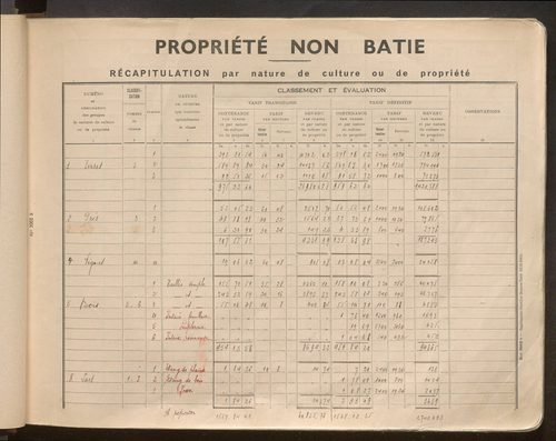 Matrice grise : table des comptes de la matrice ; comptes actifs personnes morales et A - Z ; comptes supprimés.