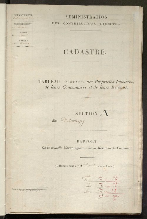 Etats de sections.