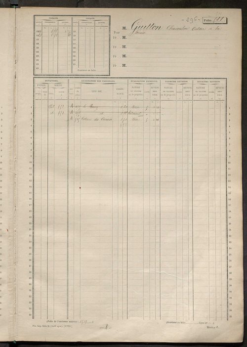 Matrice des propriétés non bâties, fol. 497 à 1094.