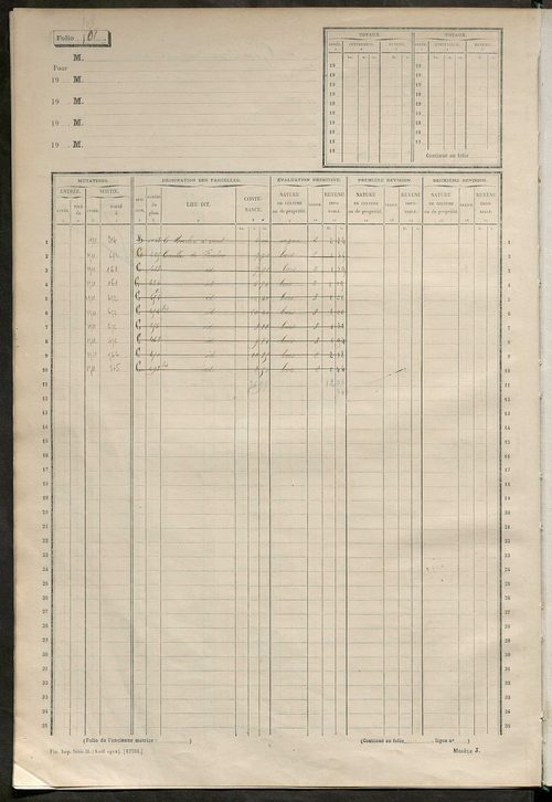 Matrice des propriétés non bâties, fol. 497 à 1094.