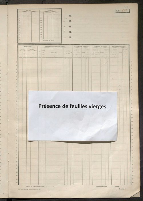 Matrice des propriétés non bâties, fol. 497 à 1094.