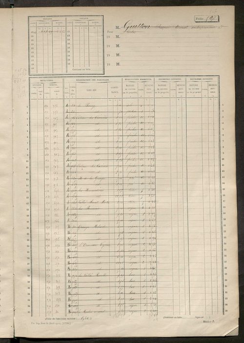Matrice des propriétés non bâties, fol. 497 à 1094.