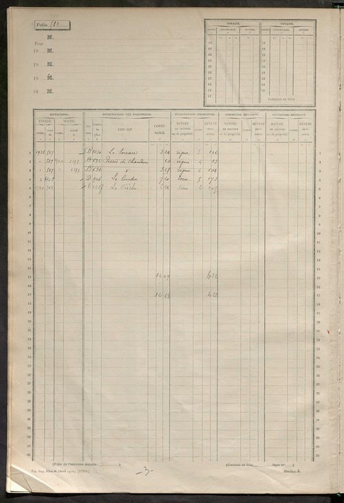 Matrice des propriétés non bâties, fol. 497 à 1094.