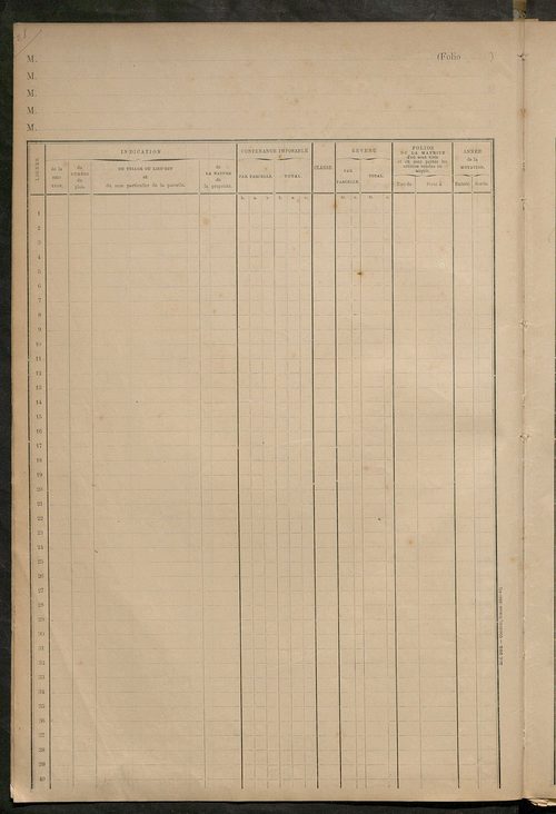 Matrice des propriétés foncières, fol. 1519 à 1801.
