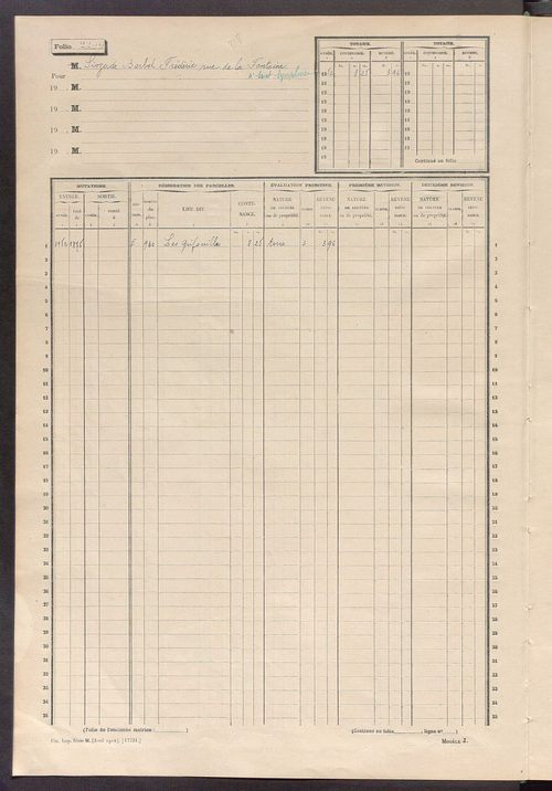 Matrice des propriétés non bâties, fol. 2295 à 2396.