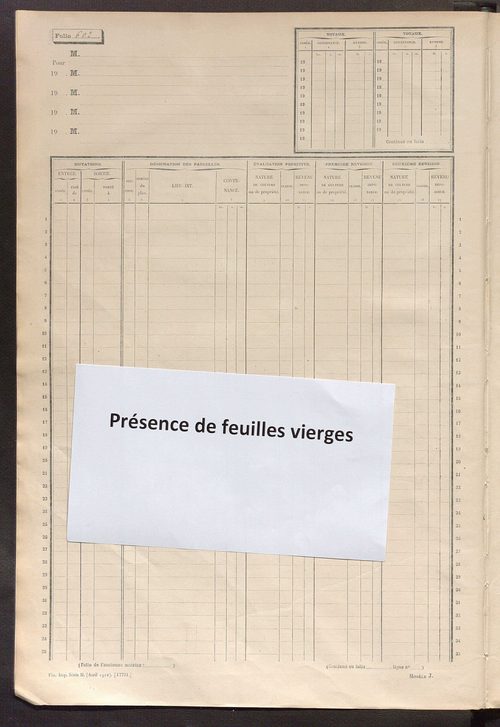 Matrice des propriétés non bâties, fol. 601 à 1200.