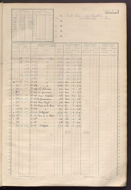 Matrice des propriétés non bâties, fol. 1 à 600.