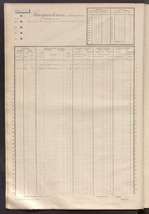 Matrice des propriétés non bâties, fol. 1201 à 1798.