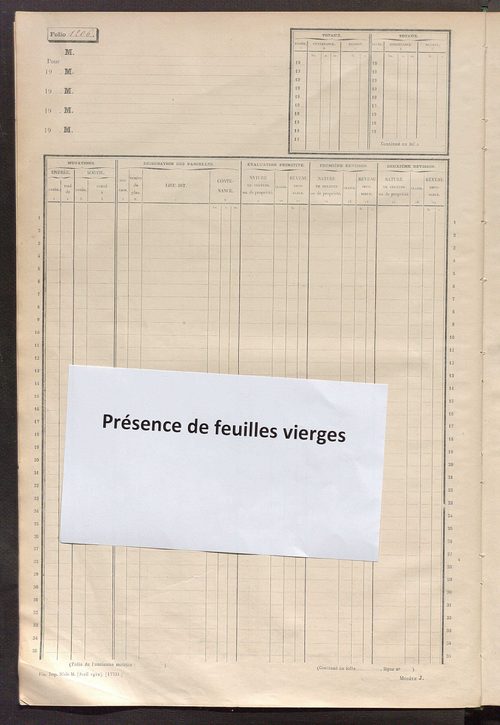 Matrice des propriétés non bâties, fol. 1201 à 1798.
