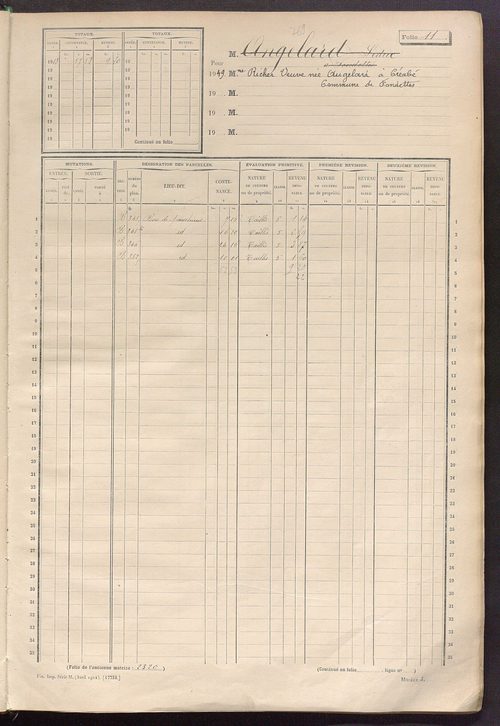 Matrice des propriétés non bâties, fol. 1 à 600.