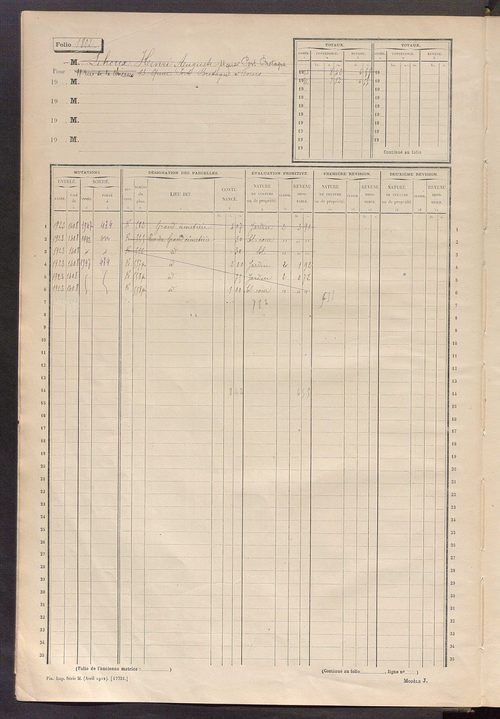 Matrice des propriétés non bâties, fol. 1799 à 2294.