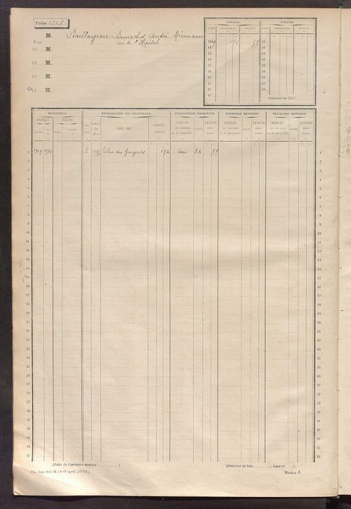 Matrice des propriétés non bâties, fol. 1201 à 1798.