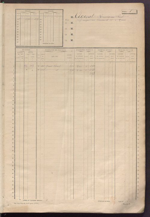Matrice des propriétés non bâties, fol. 1 à 600.