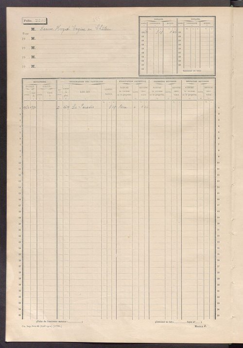 Matrice des propriétés non bâties, fol. 2295 à 2396.