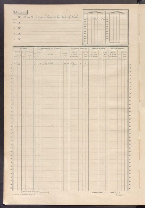 Matrice des propriétés non bâties, fol. 2295 à 2396.
