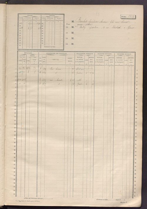 Matrice des propriétés non bâties, fol. 1799 à 2294.