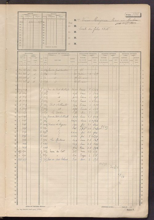 Matrice des propriétés non bâties, fol. 1799 à 2294.