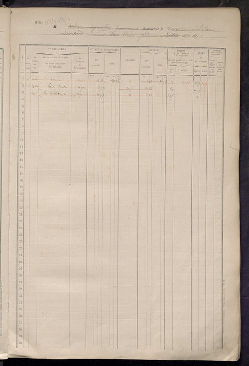 Matrice des propriétés foncières, fol. 1919 à 2318.