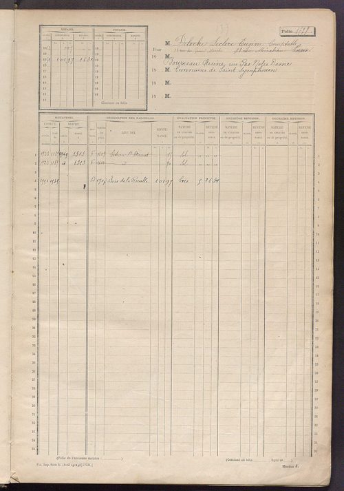 Matrice des propriétés non bâties, fol. 1799 à 2294.