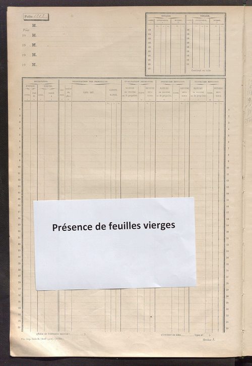 Matrice des propriétés non bâties, fol. 1201 à 1798.