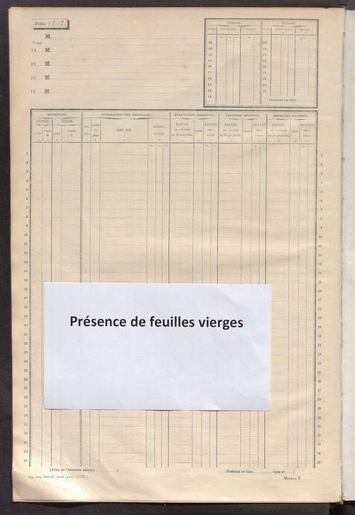 Matrice des propriétés non bâties, fol. 1201 à 1798.