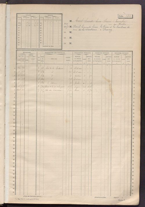 Matrice des propriétés non bâties, fol. 1799 à 2294.