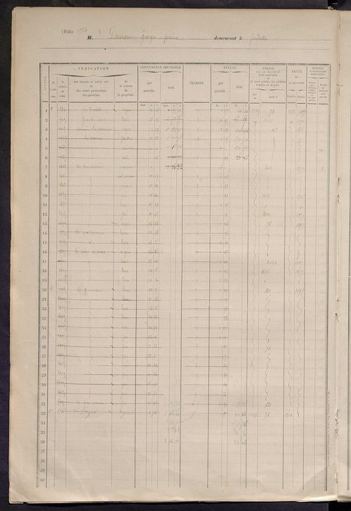 Matrice des propriétés foncières, fol. 1919 à 2318.