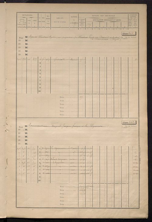 Matrice des propriétés bâties, cases 449 à 752.