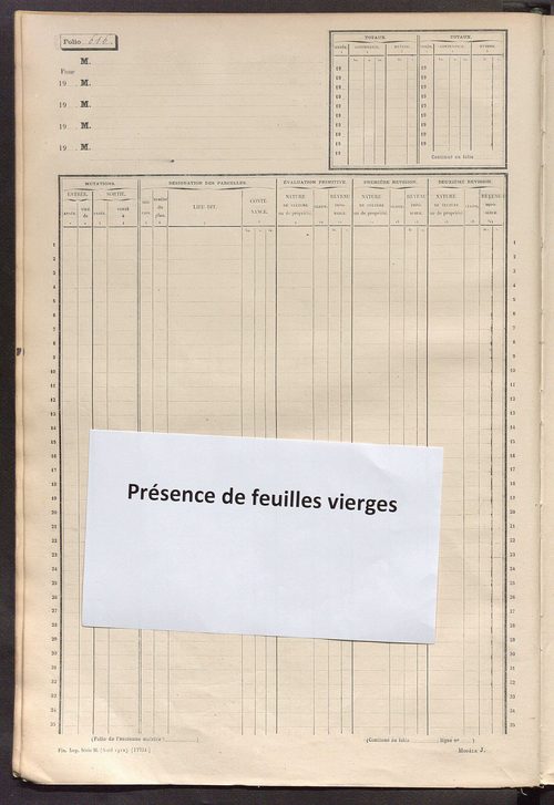 Matrice des propriétés non bâties, fol. 601 à 1200.