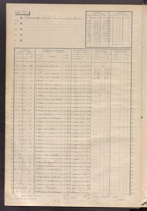 Matrice des propriétés non bâties, fol. 1799 à 2294.