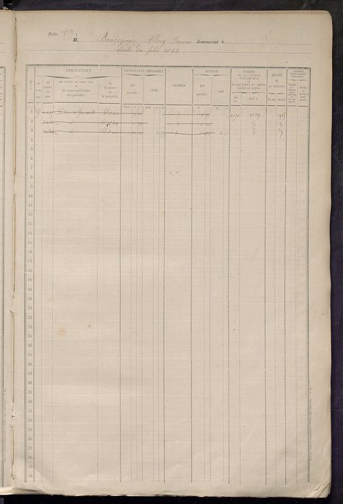 Matrice des propriétés foncières, fol. 1919 à 2318.